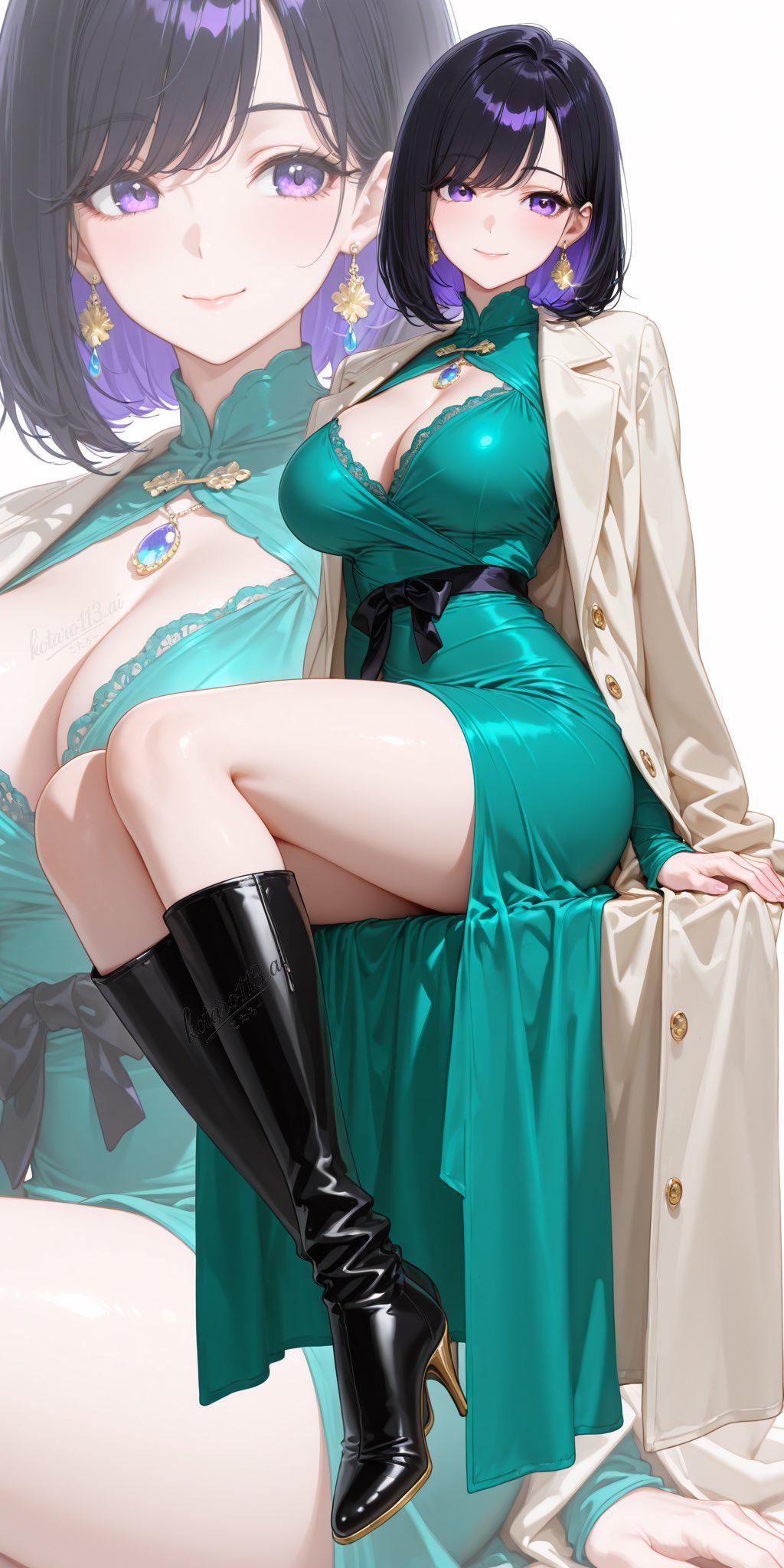 Long Coat/Dress & Boots (animelegs Anime GIF)