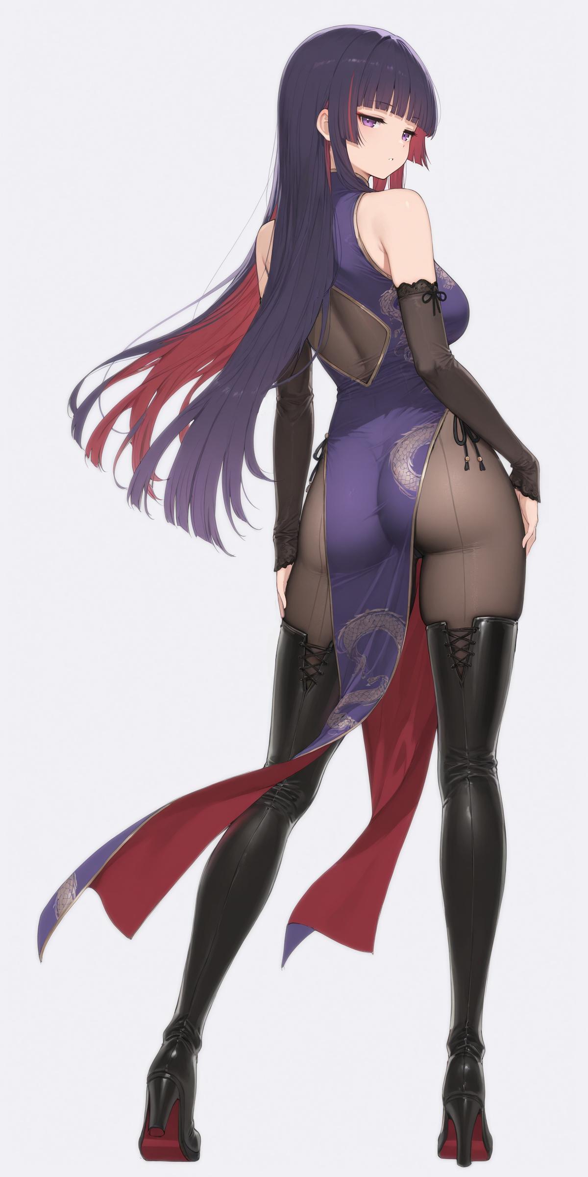 Purple China Dress (animelegs Anime GIF)