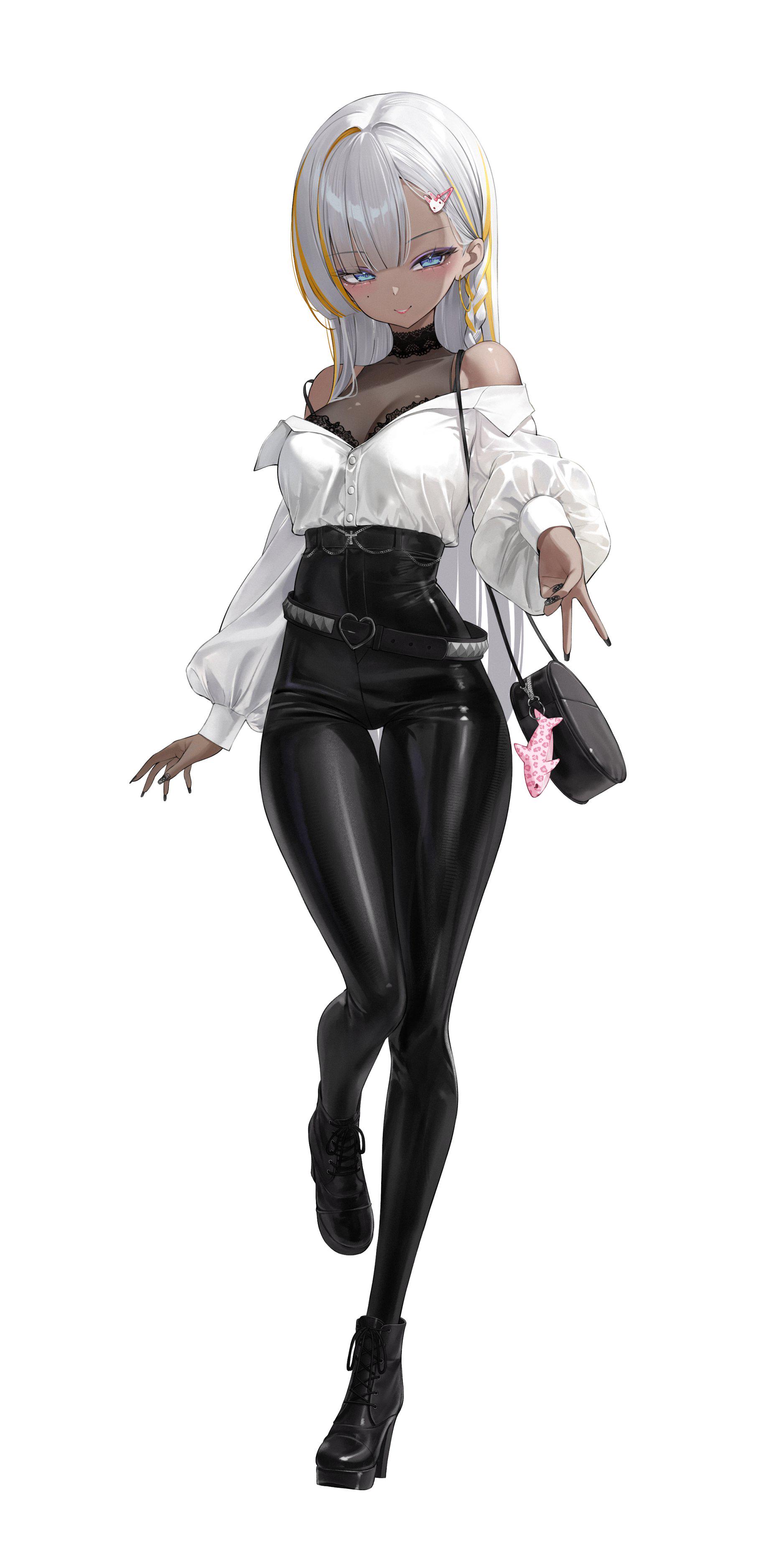 Monochrome Date Outfit (animelegs Anime GIF)