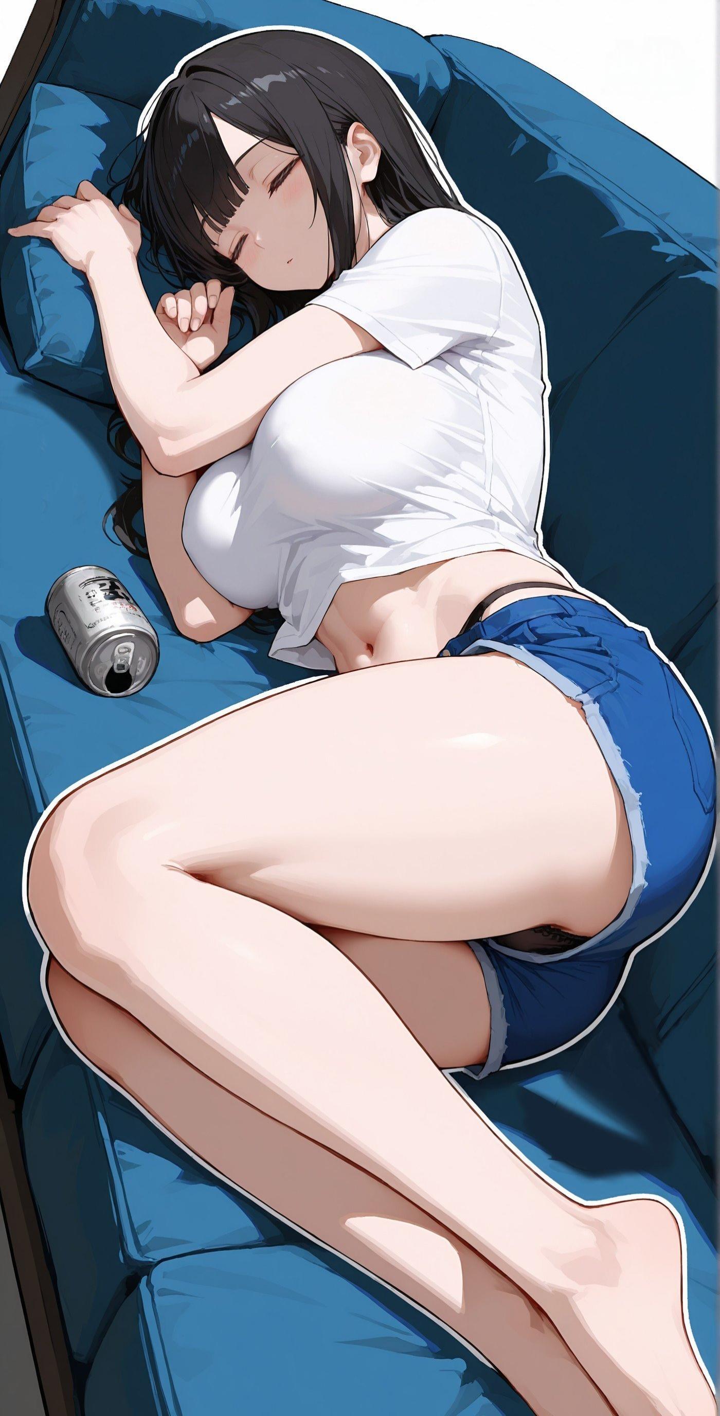 Passed Out on the Couch (animelegs Anime GIF)