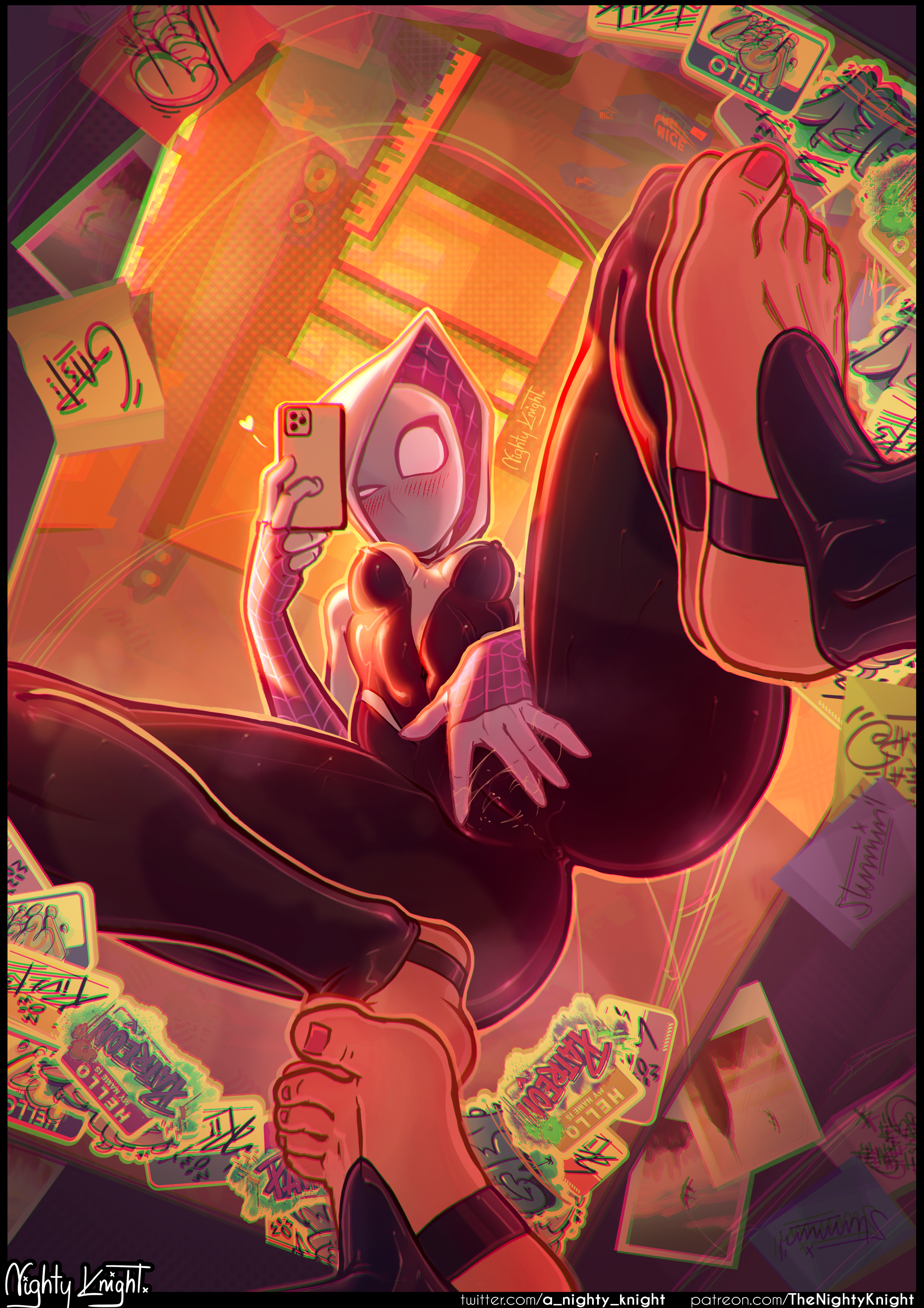 Spider-Gwen's costume mirror selfie (by me) - by me