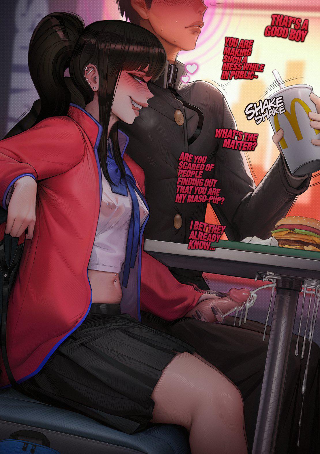 Dommy GF forcing him to make mess in public (picturd) - picturd