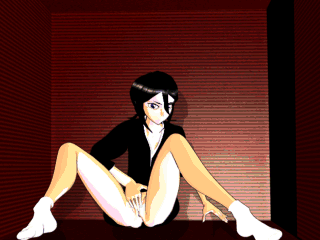 Rukia really enjoys her new human body  (MasturbationHentai Anime GIF)