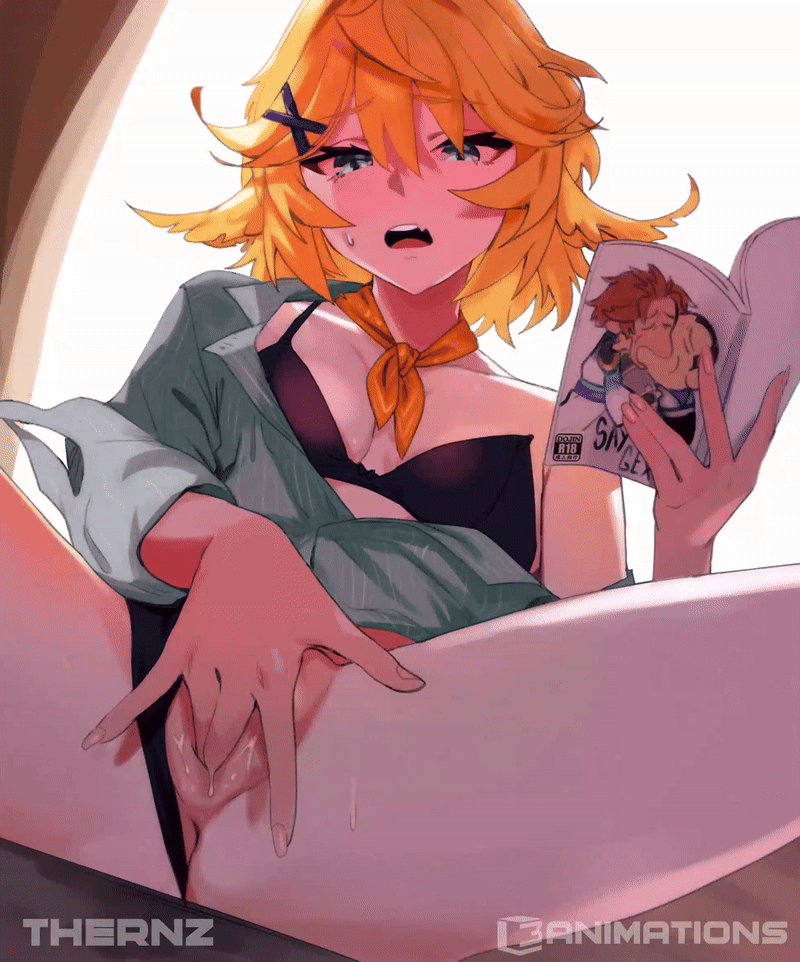 Finger licking good (MasturbationHentai Anime GIF)