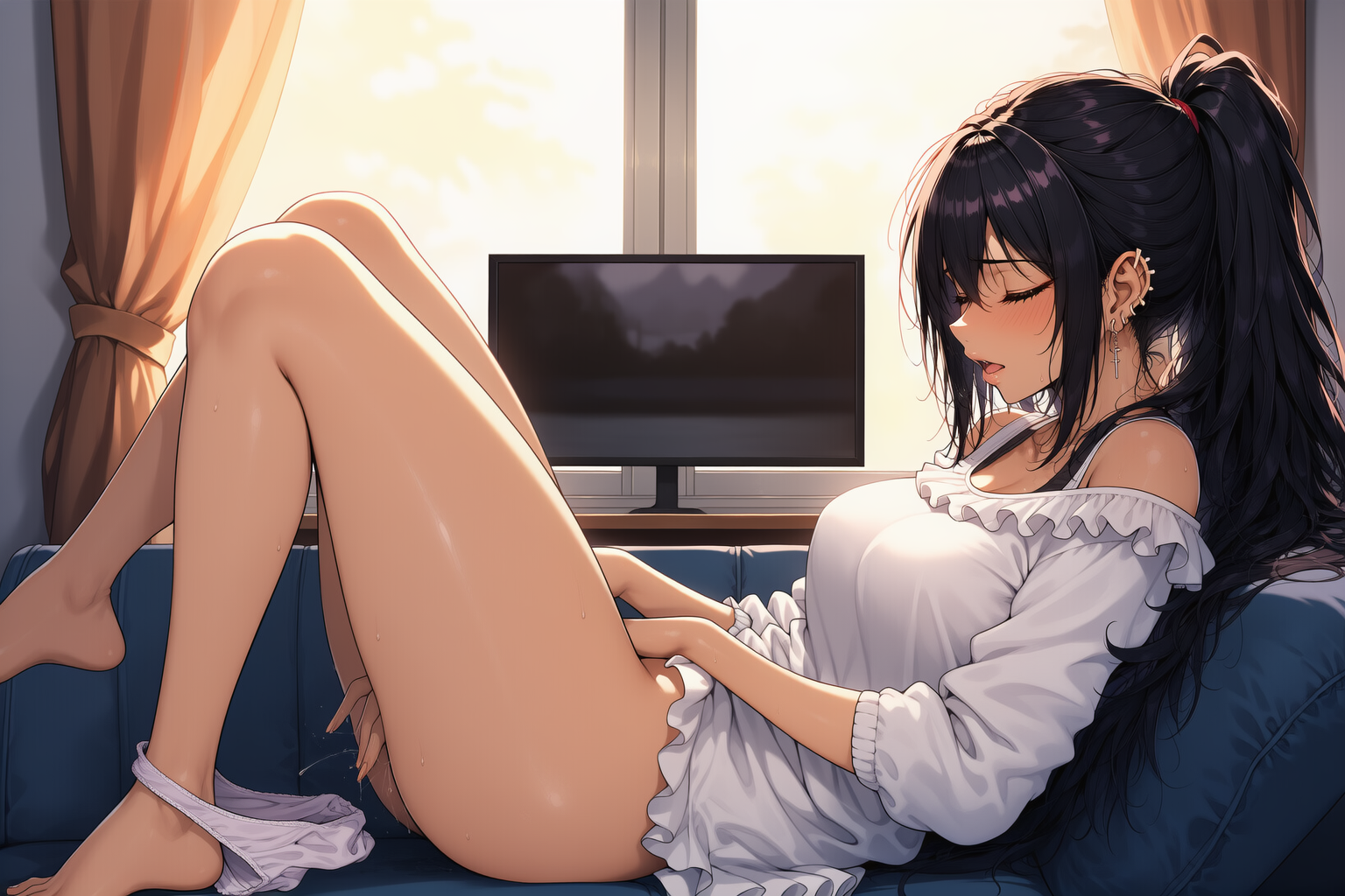 Wishing I was not alone (MasturbationHentai Anime GIF)