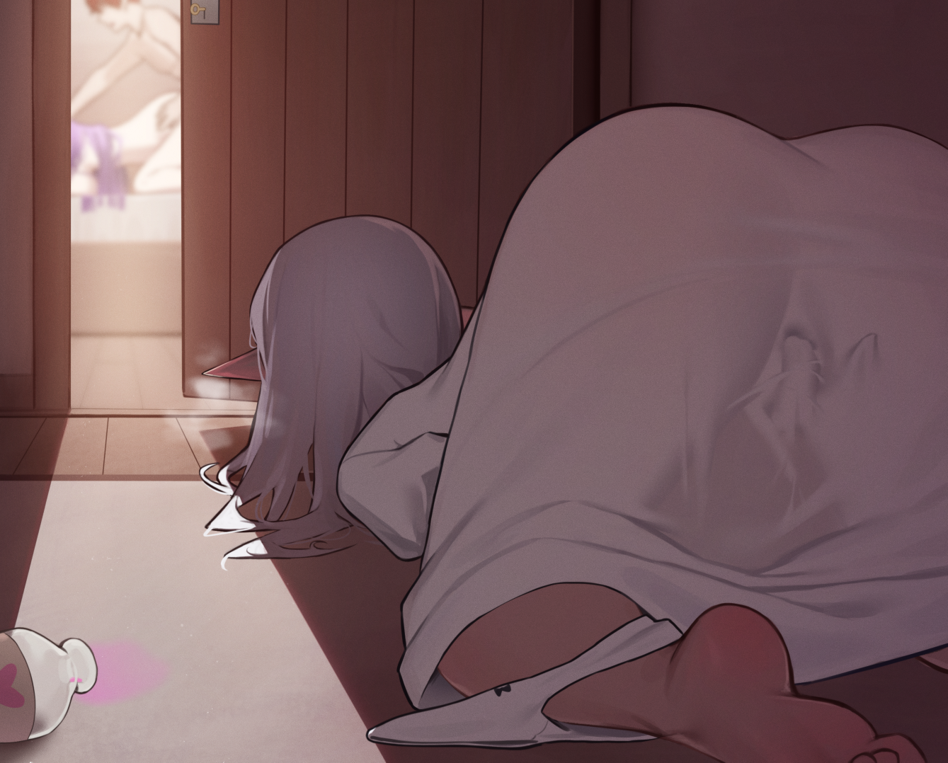 Frieren watching them fucking (MasturbationHentai Anime GIF)