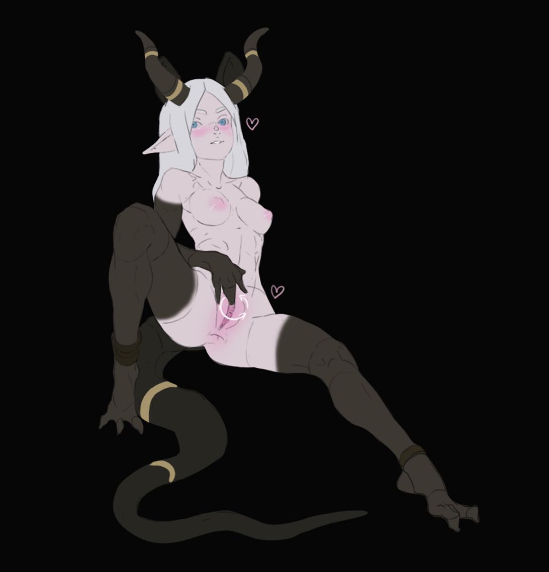 Horns and tail) (MasturbationHentai Anime GIF)