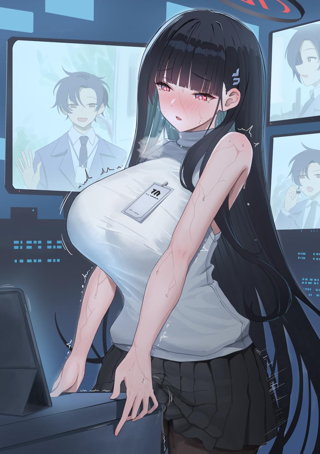 Rio using the table (MasturbationHentai Anime GIF)