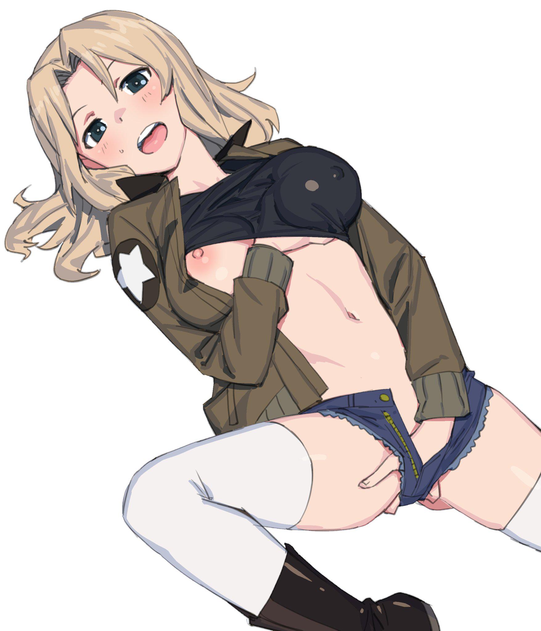 Kay, girls und panzer (MasturbationHentai Anime GIF)