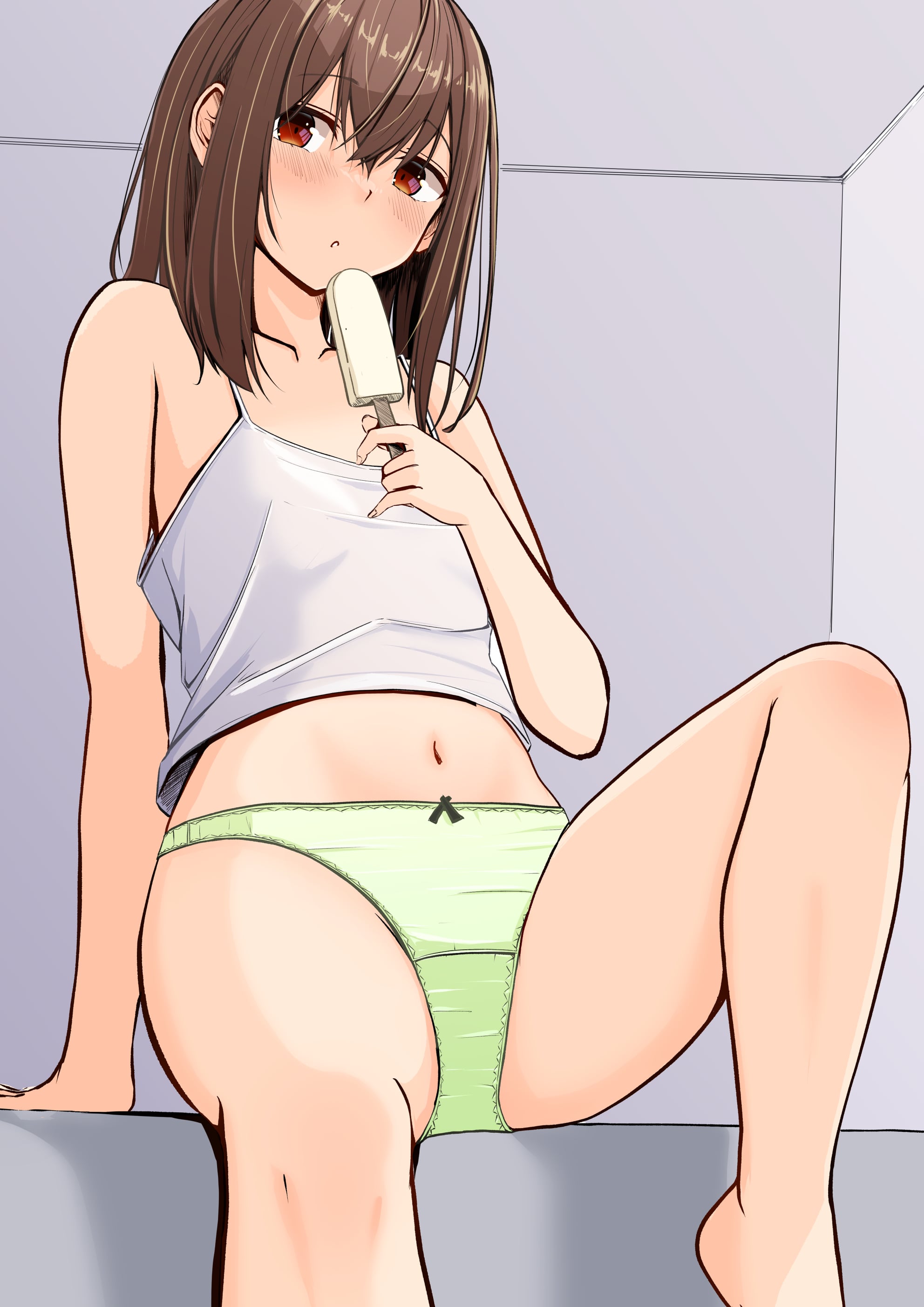 Popsicle Masturbation (MasturbationHentai Anime GIF)