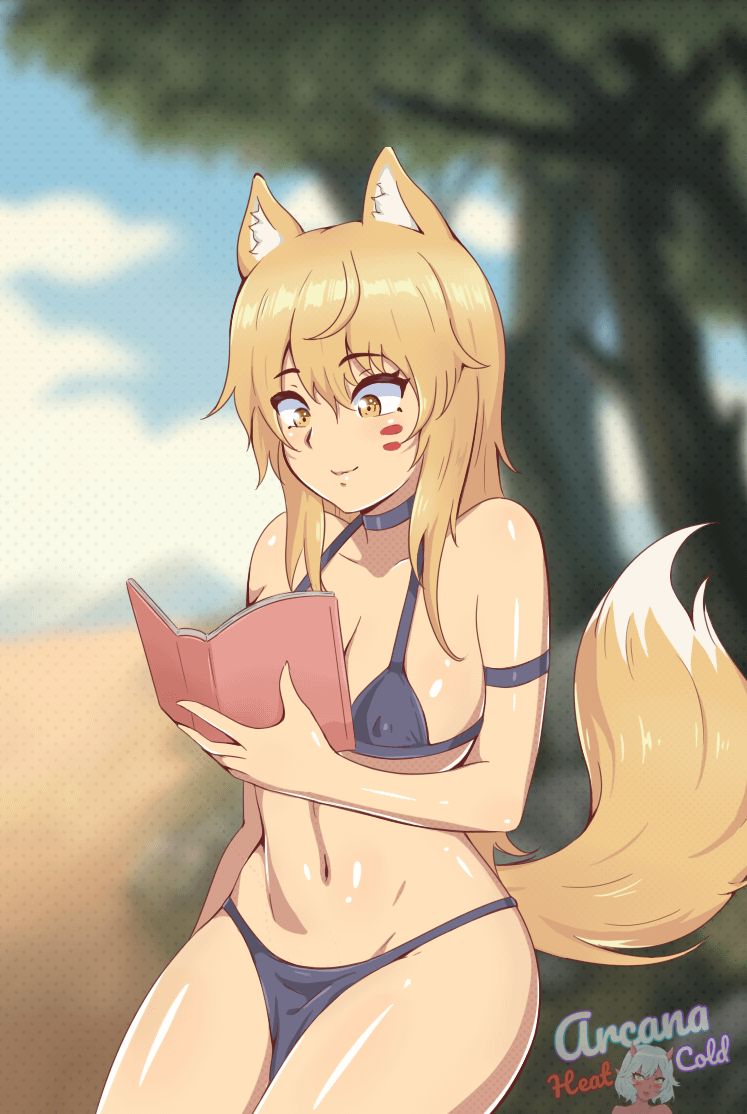 Miley and the book with an interesting plot. 7+2 (MasturbationHentai Anime GIF)