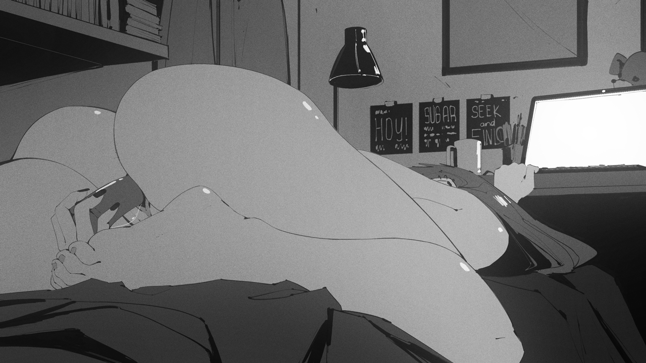 after halloween party (MasturbationHentai Anime GIF)