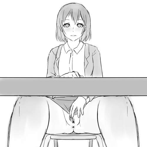 Getting bored in zoom meetings (MasturbationHentai Anime GIF)