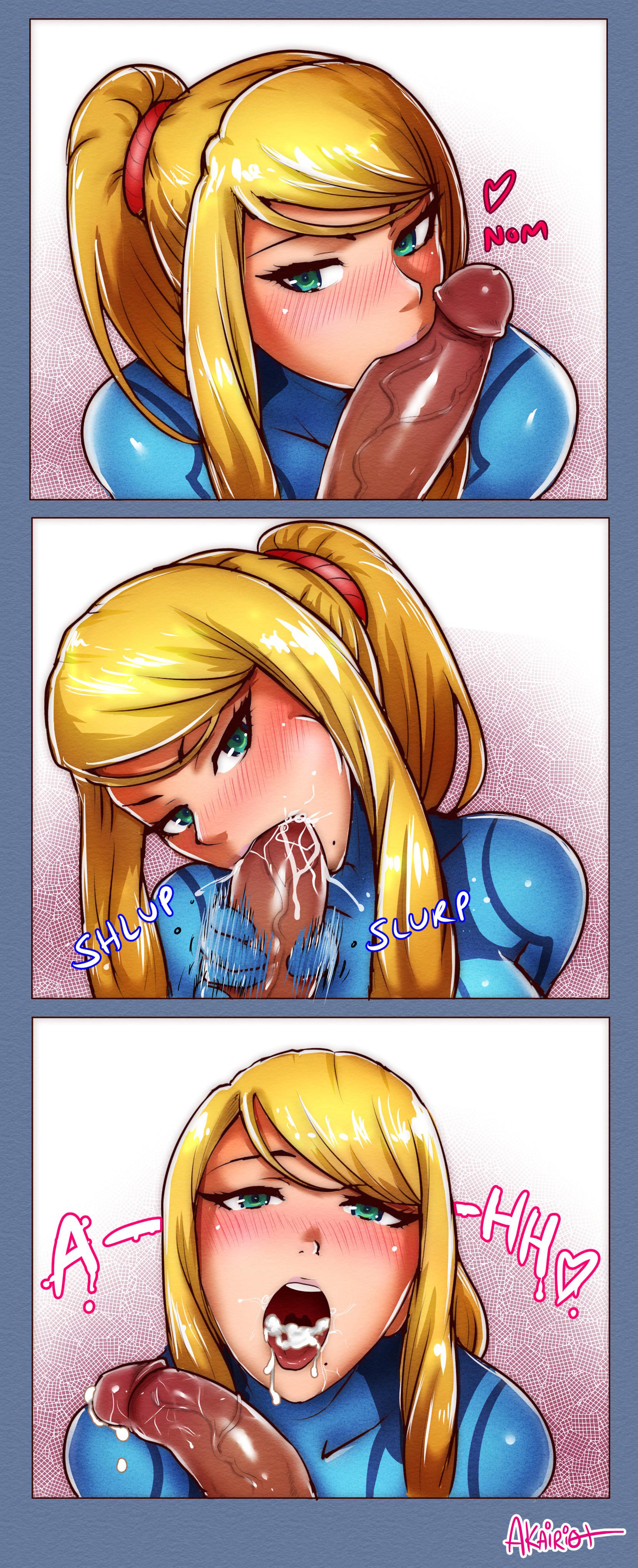 Samus Blowjob (OralHentai Anime GIF)