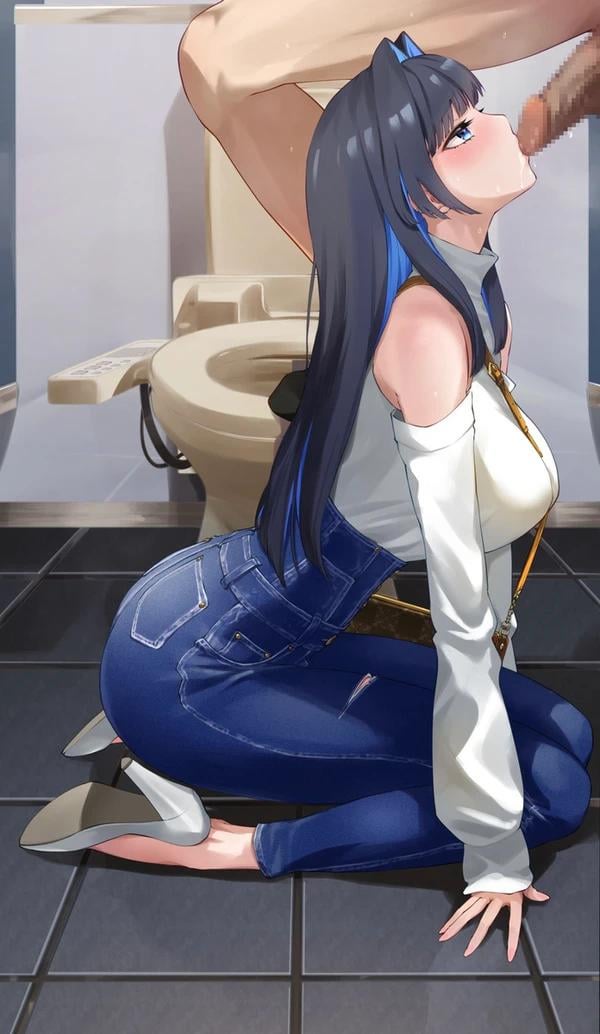 Kronii mouth service (OralHentai Anime GIF)