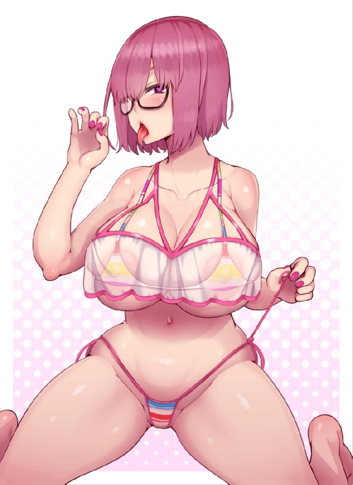 Mashu gesturing (OralHentai Anime GIF)