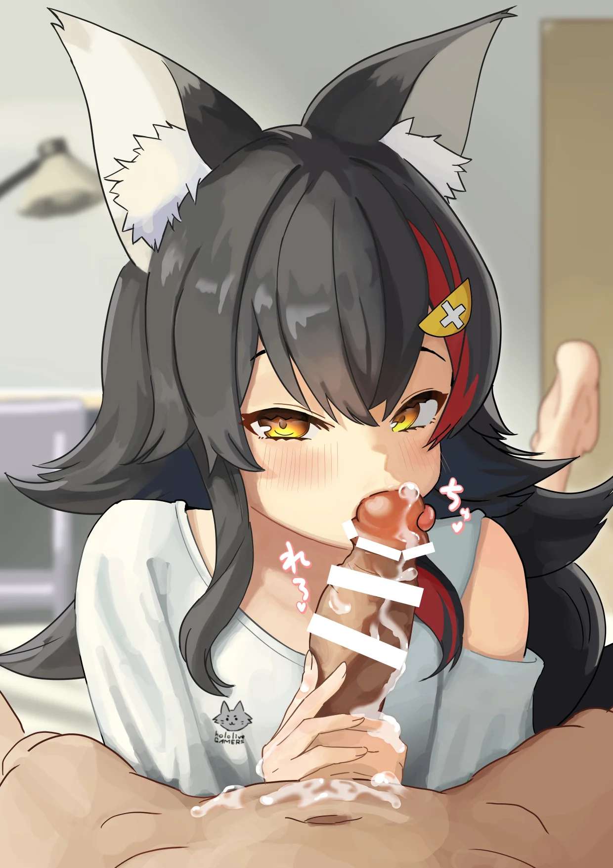 Sucking his cock in the morning (OralHentai Anime GIF)