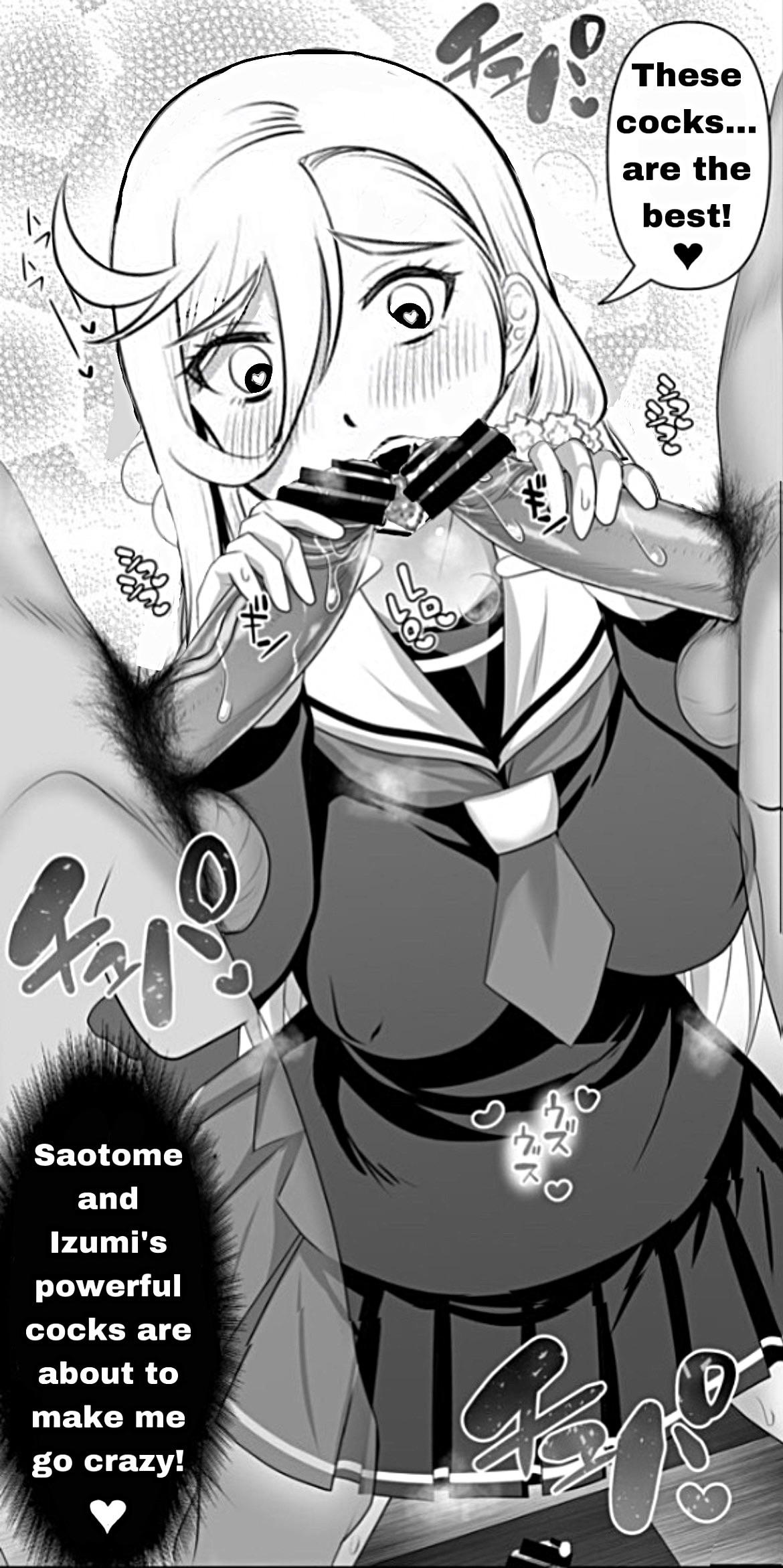 Hanako licking 2 cocks (OralHentai Anime GIF)