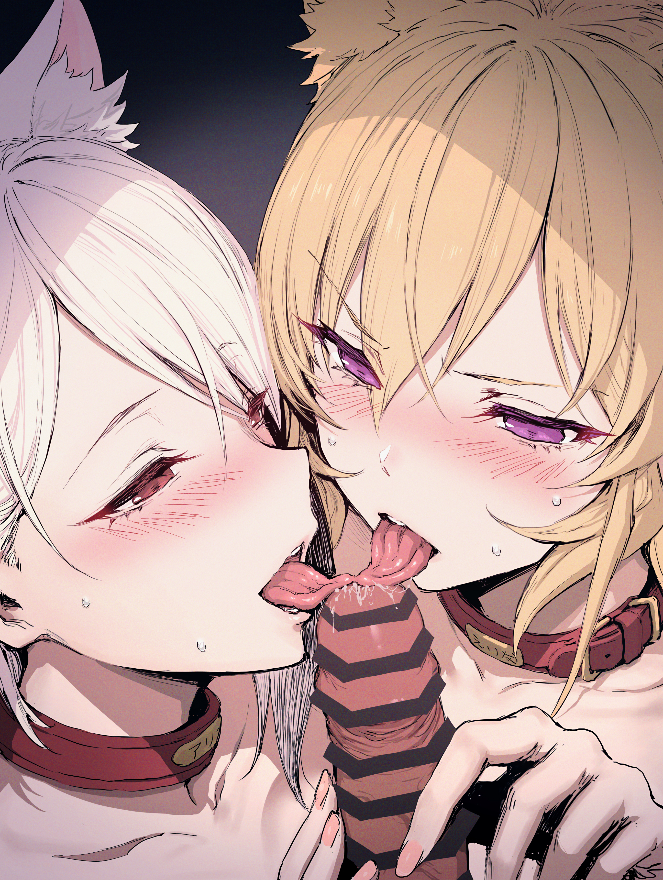 Neko Erina & Alice (OralHentai Anime GIF)