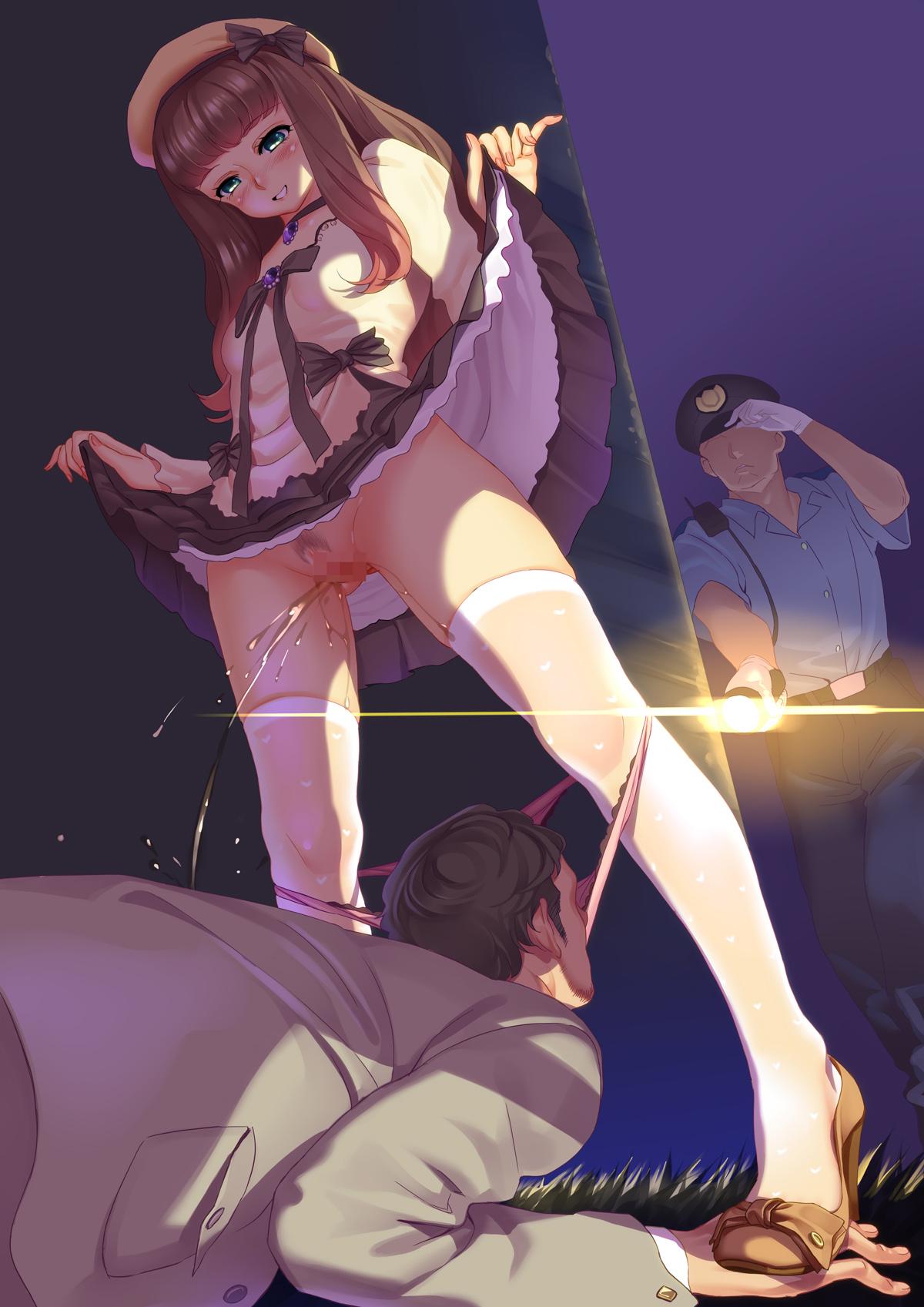 Squirts public (OralHentai Anime GIF)
