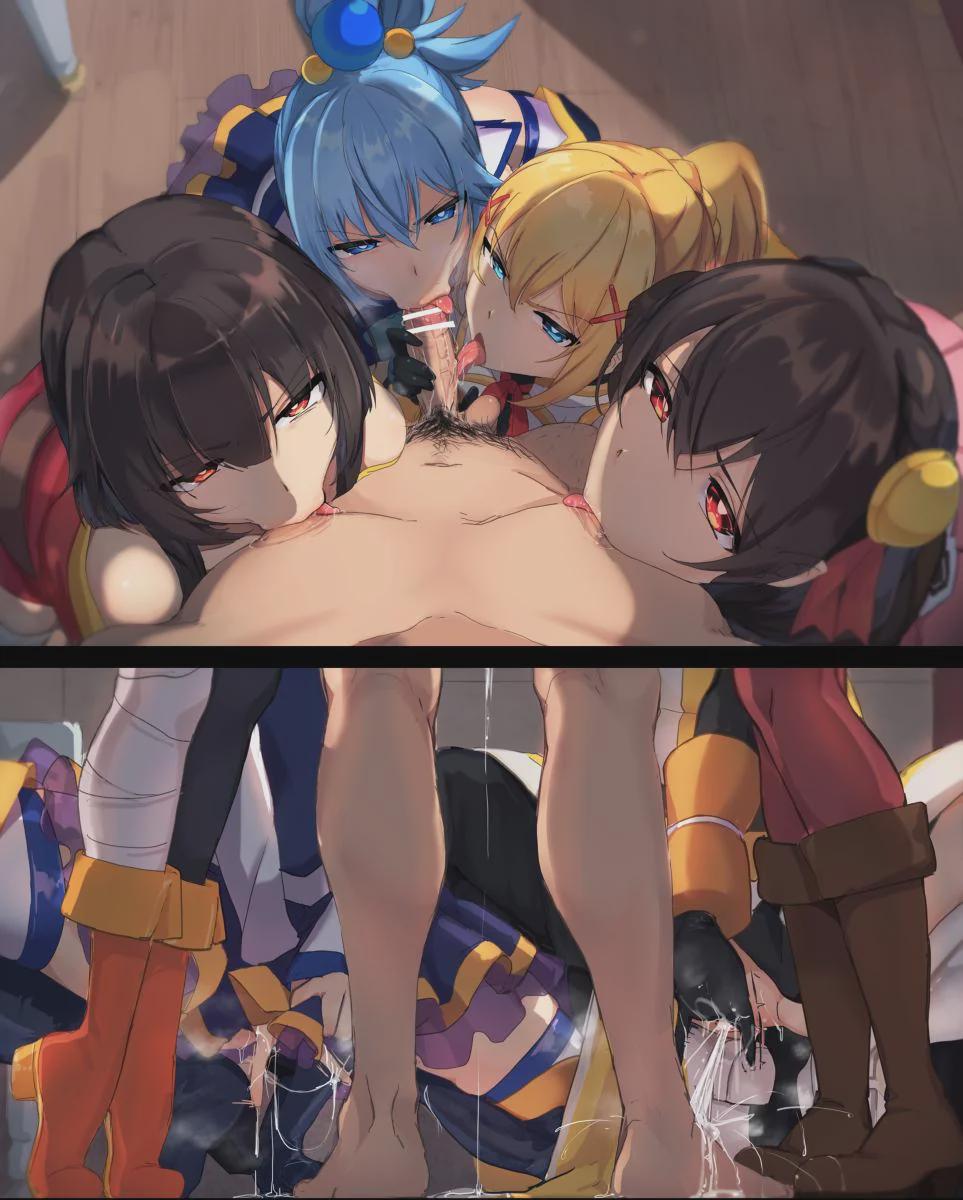 Aqua, Megumin, Darkness and Yunyun (Shirabeshiki) - Shirabeshiki