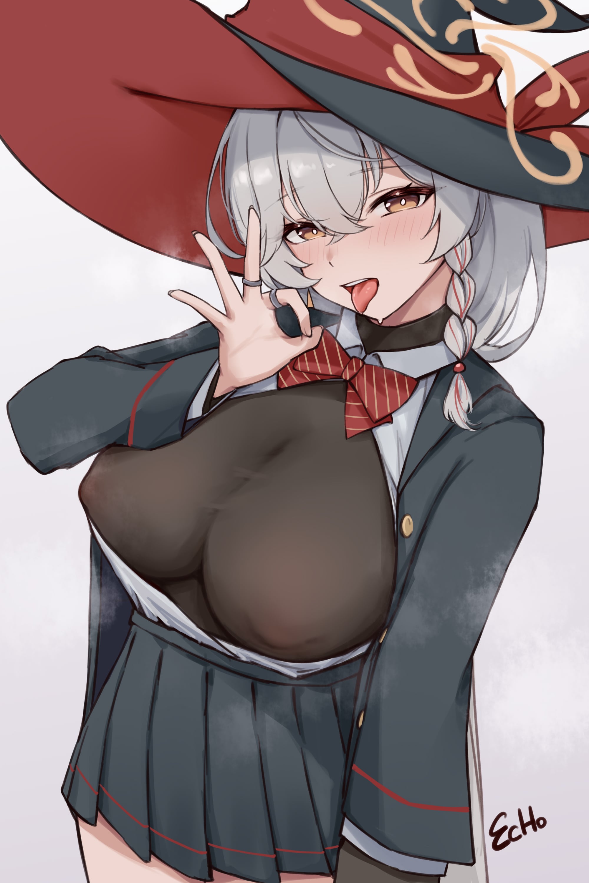 Eri hinting towards something... (OralHentai Anime GIF)