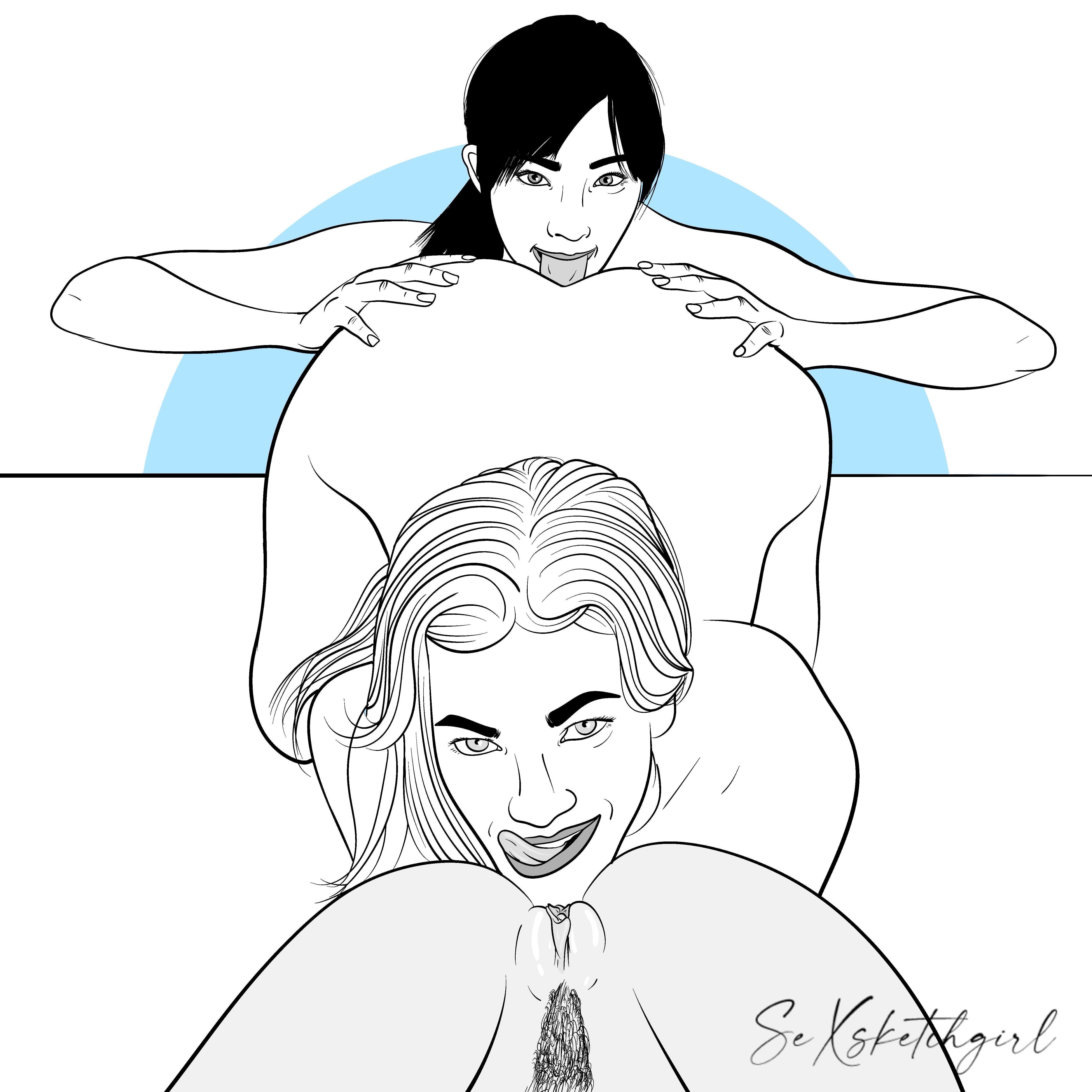 Lesbian threesome (by Sexsketchgirl) - by Sexsketchgirl