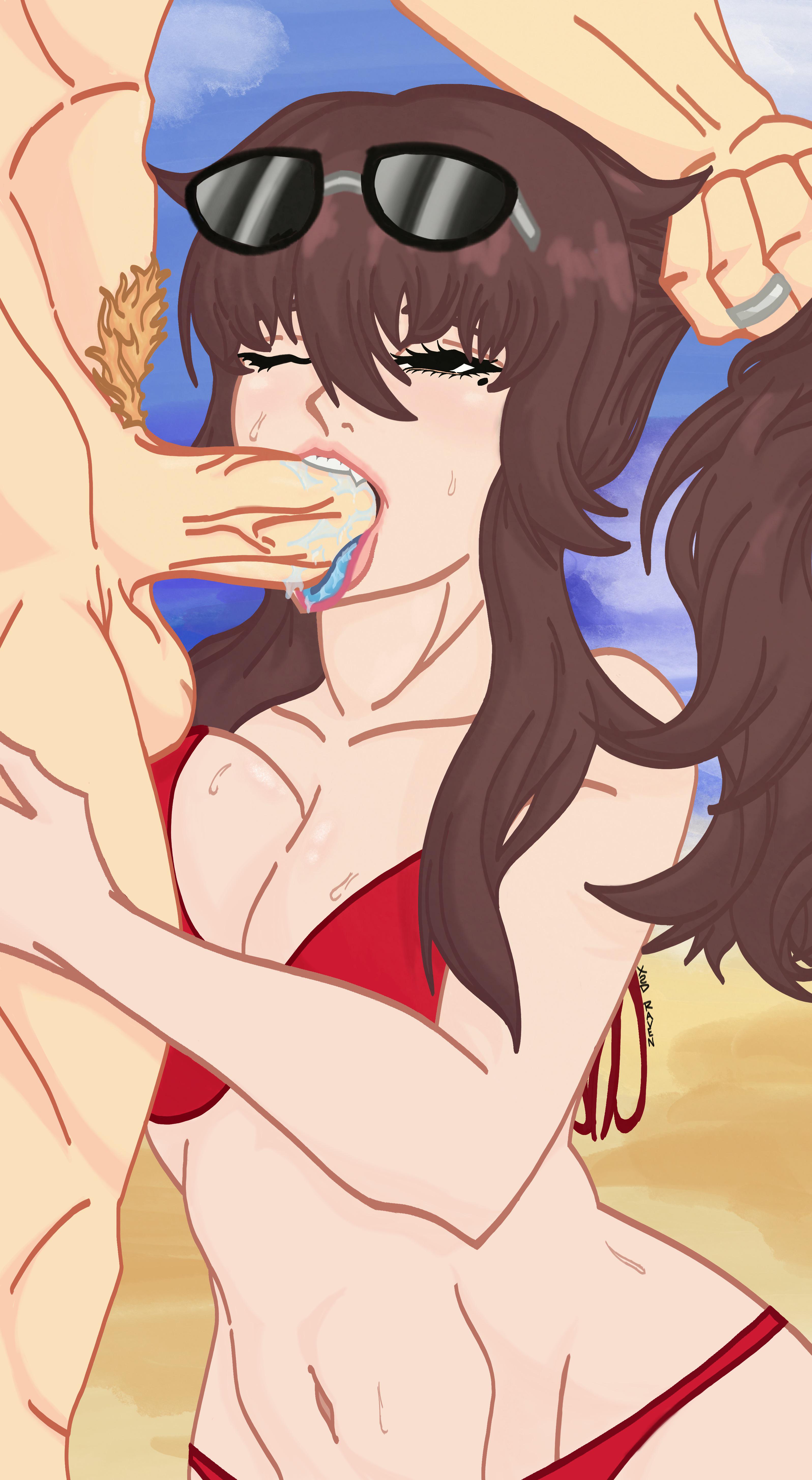 Gagging on her favorite popsicle (x2DRaven) [Original] - x2DRaven