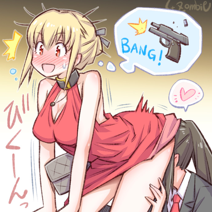 Takina is giving Chisato a good time (OralHentai Anime GIF)