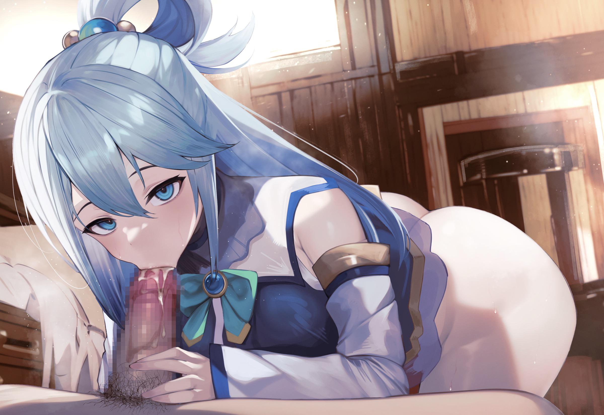 Aqua being useful (OralHentai Anime GIF)