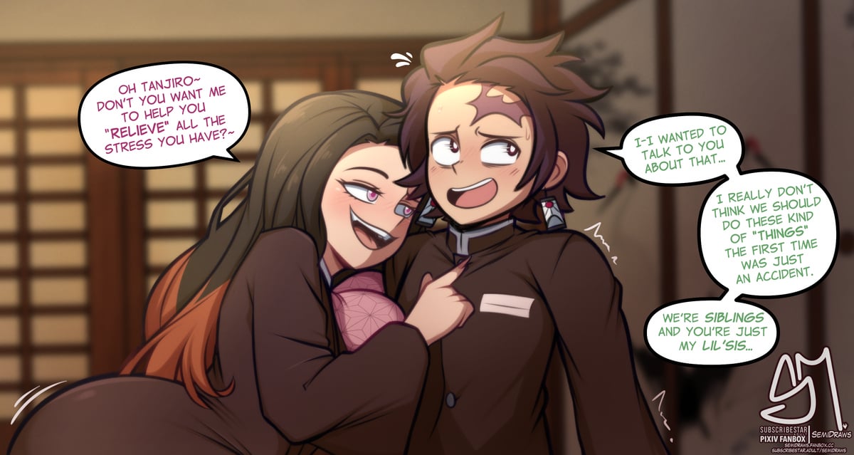 Nezuko and Tanjirou (SemiDraws) [Demon Slayer] - SemiDraws