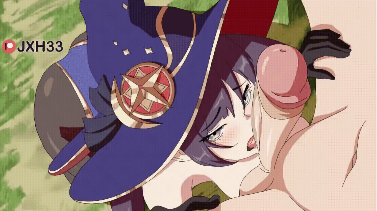 Mona licking dick (OralHentai Anime GIF)