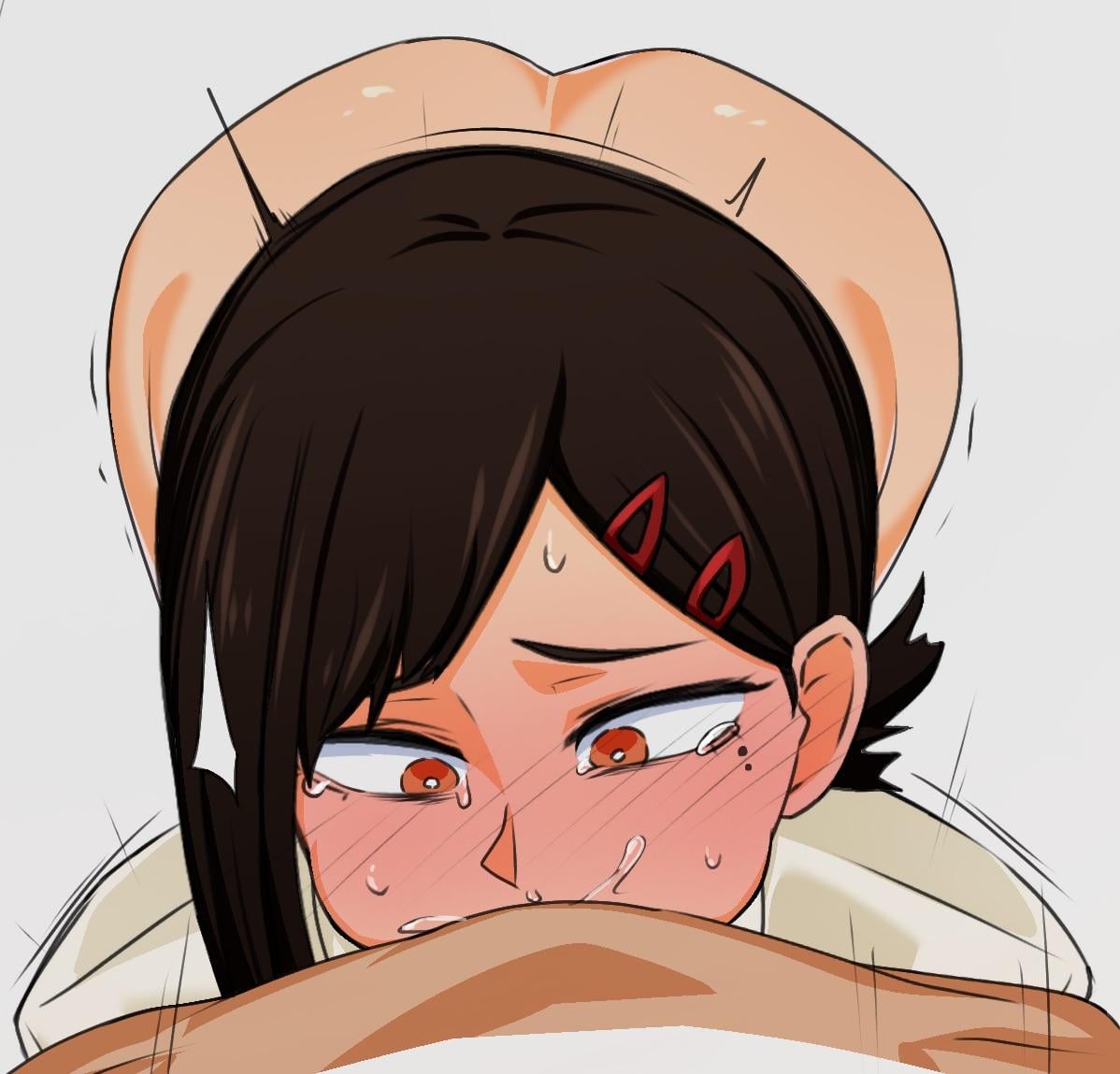Kobeni deepthroating (OralHentai Anime GIF)