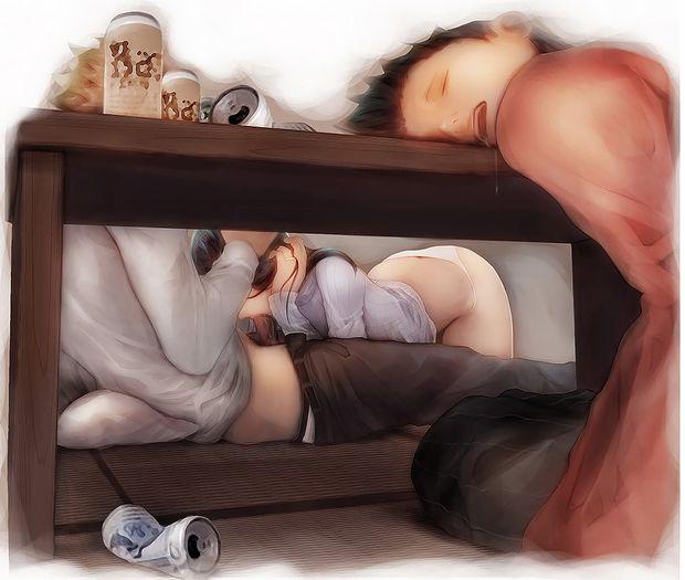 Secret blowjob (OralHentai Anime GIF)