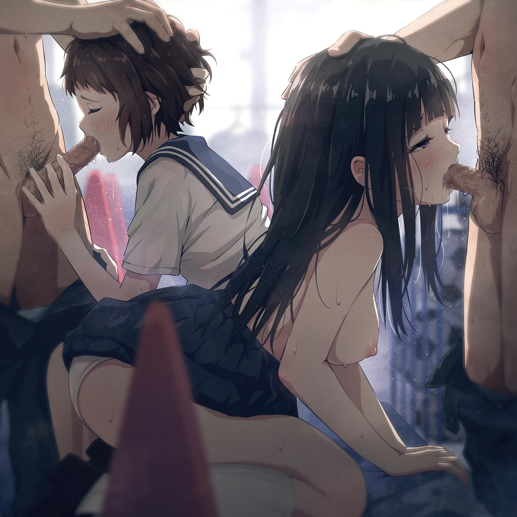 (Artist: 麻生) Classic literature club blowjob session - Artist: 麻生