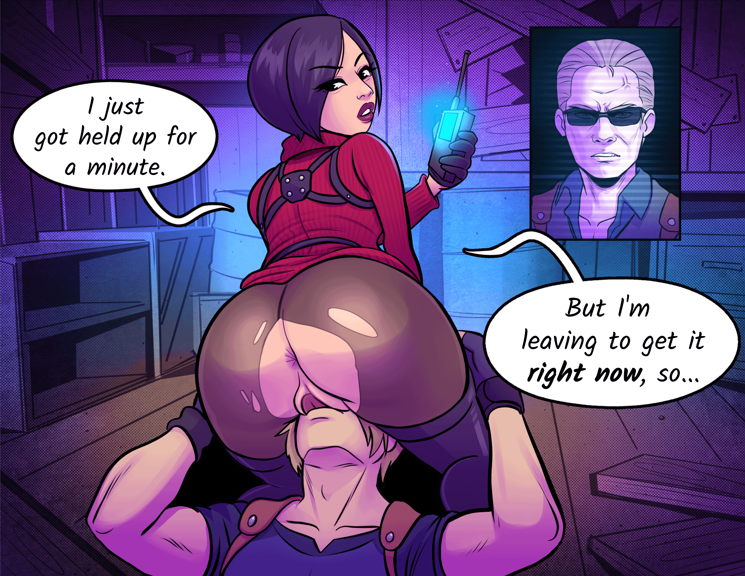 Testing out every angle of his face instead of doing her job (Emilie Easie) [Ada Wong, Leon Kennedy, Resident Evil.] - Emilie Easie