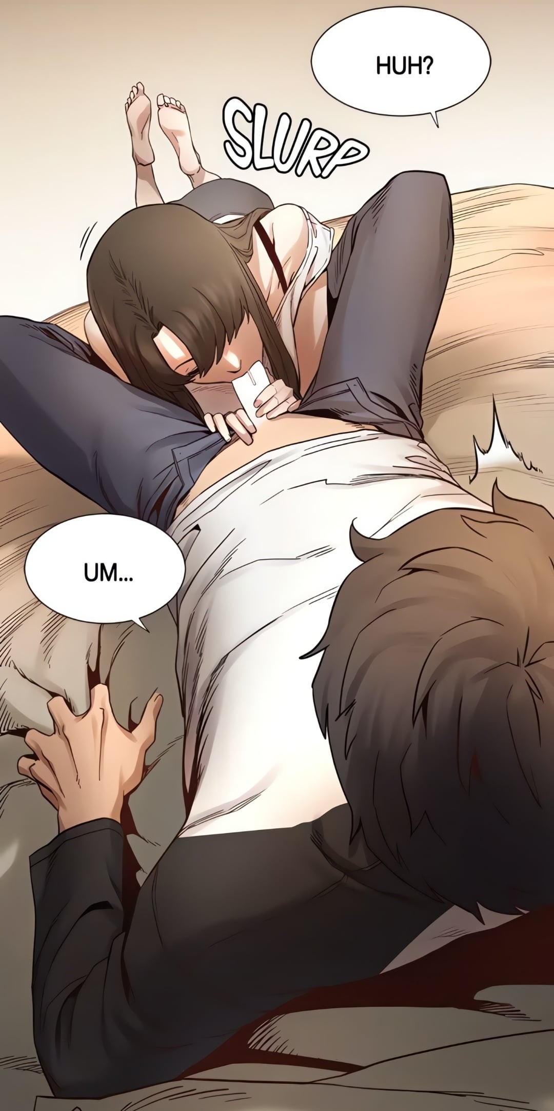 Getting BJ from Crush, Mee-hee! (OralHentai Anime GIF)