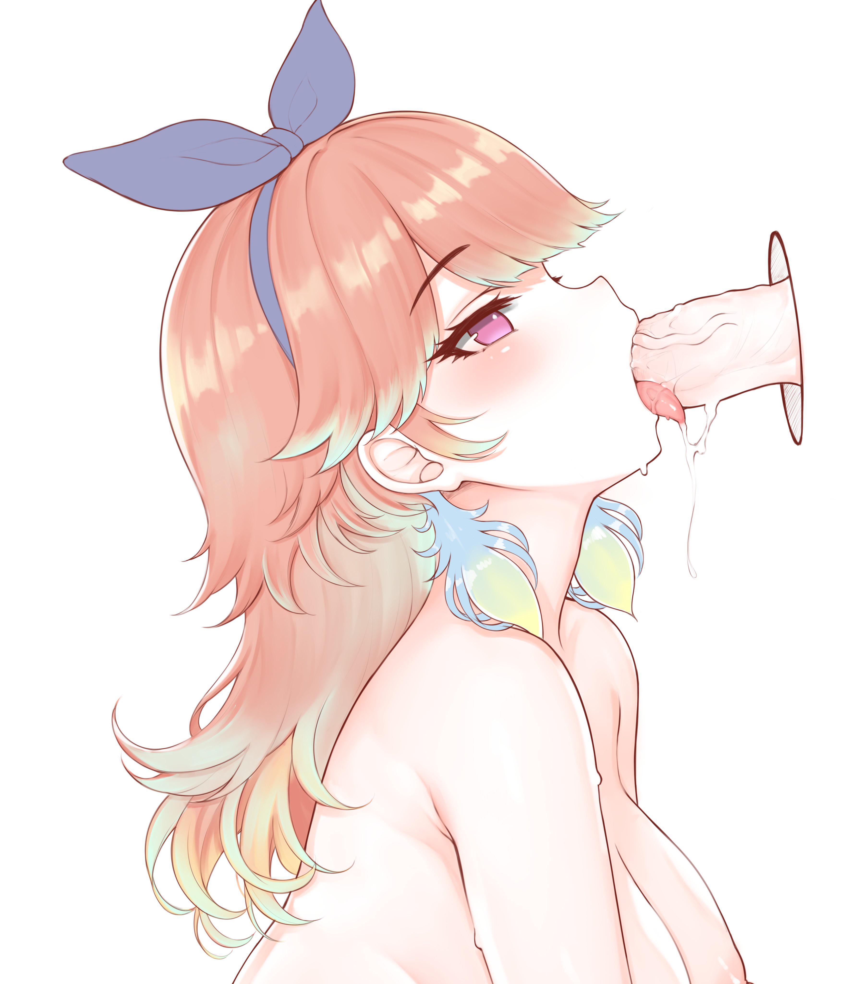 Kiara sucking cock (OralHentai Anime GIF)