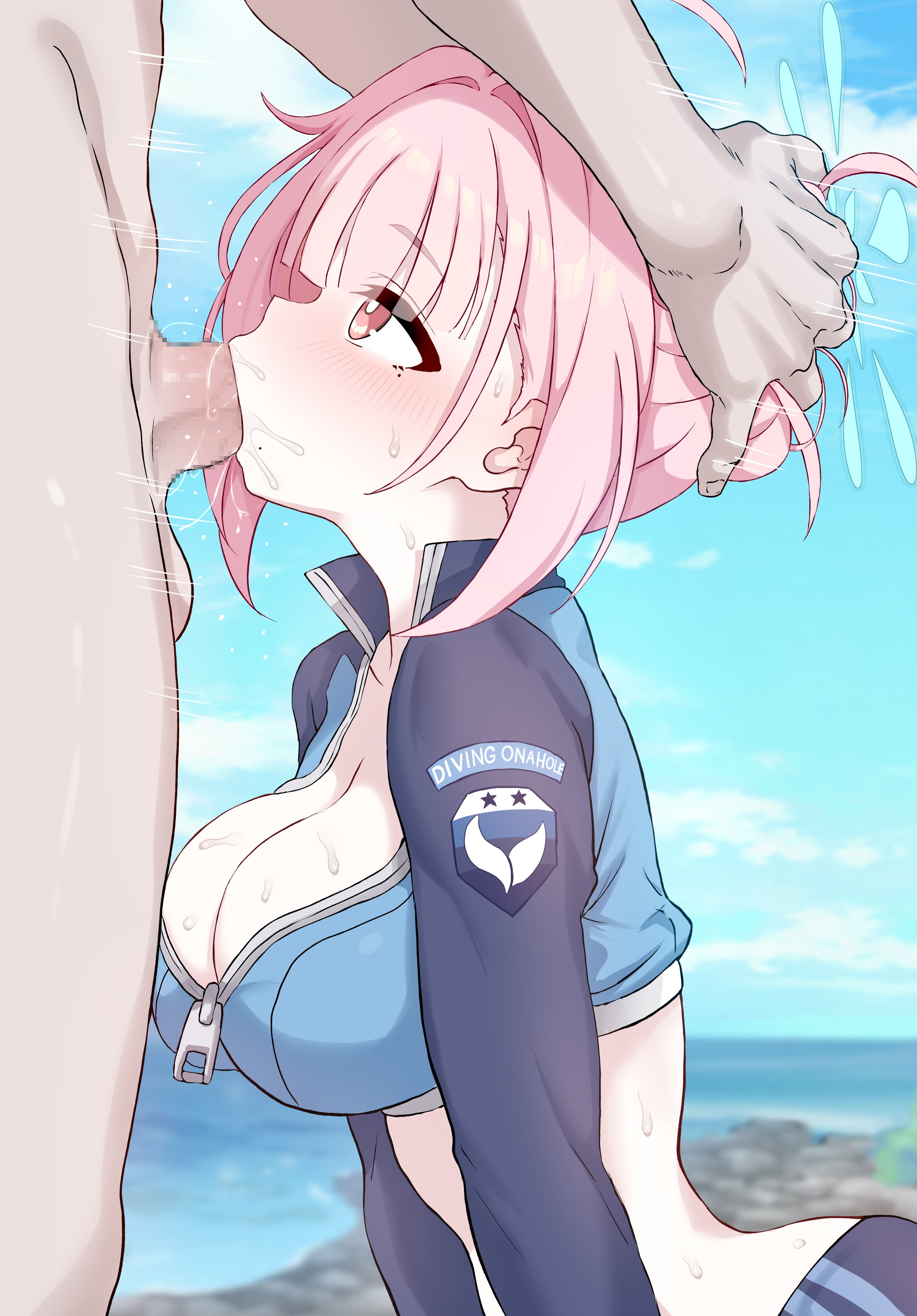 Kokoro's OK with having her mouth used (OralHentai Anime GIF)