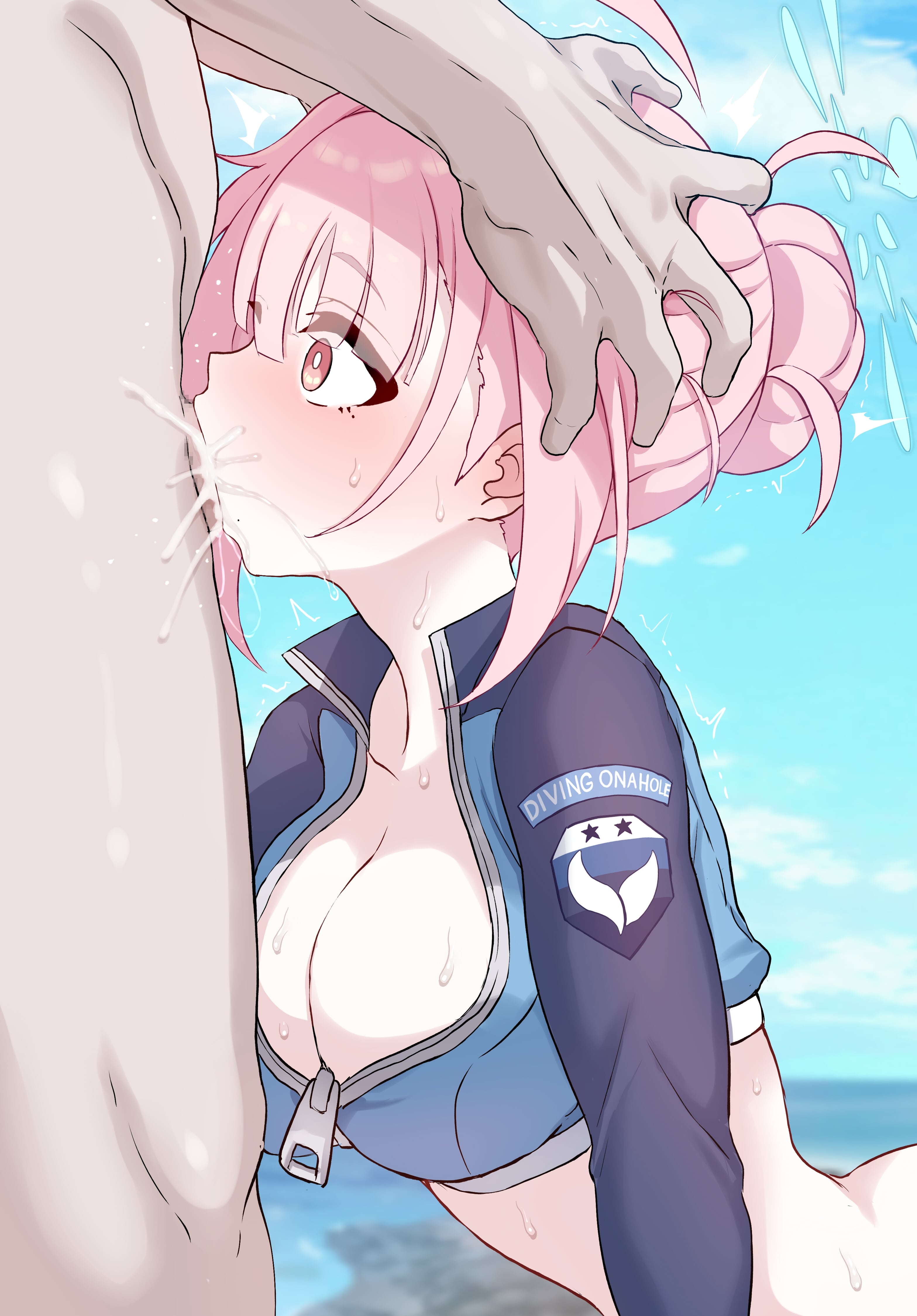 Kokoro's OK with having her mouth used (OralHentai Anime GIF)