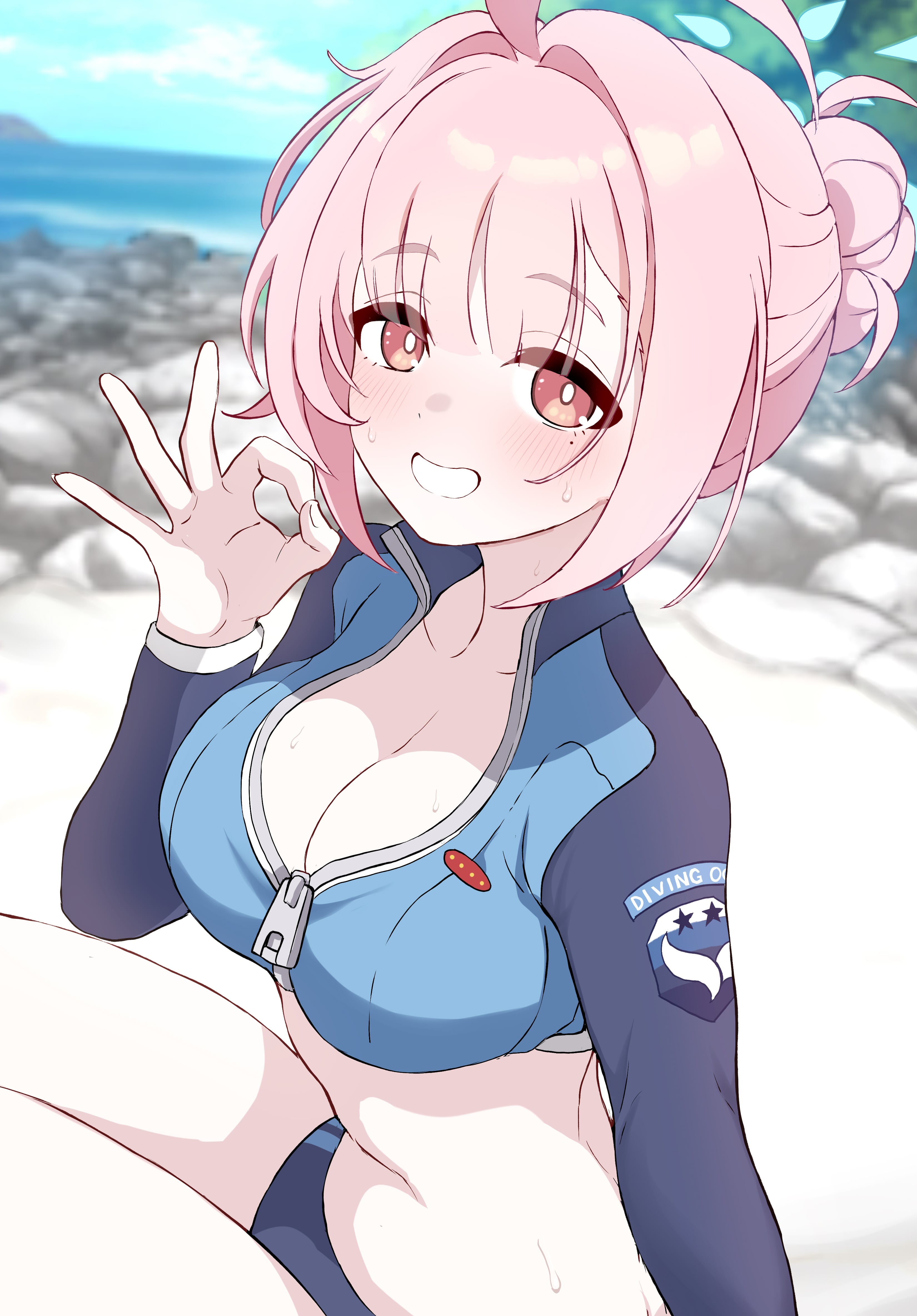 Kokoro's OK with having her mouth used (OralHentai Anime GIF)