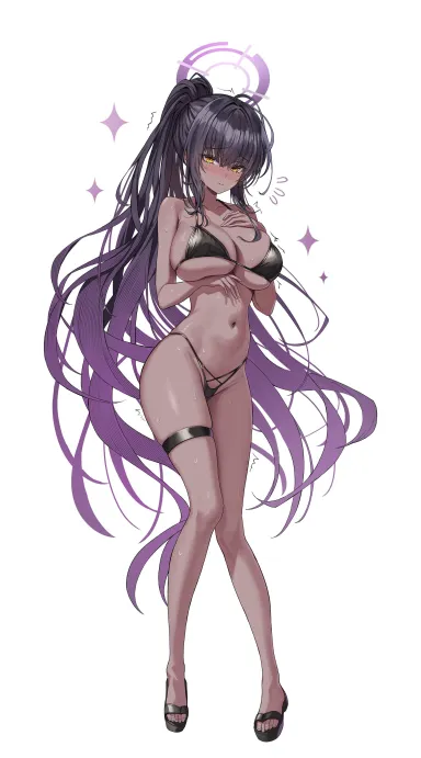 Swimsuit Karin (Embarrassed Hentai Anime GIF)