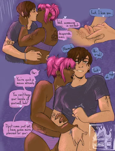[oc] it's hard keeping your hands off of your t dick when you got a pretty girl by your side~ - oc