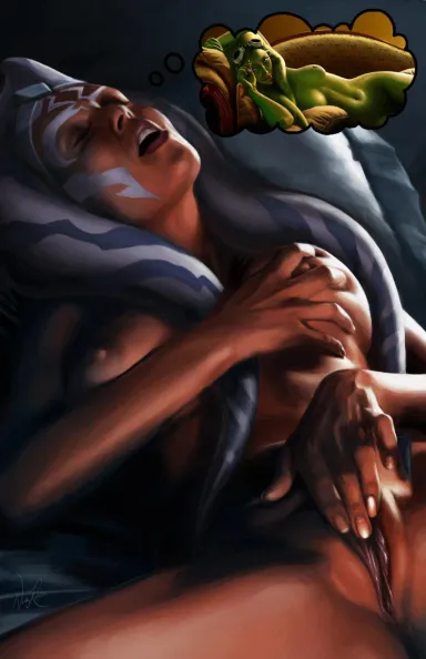 Ashoka is tired of the Force being the only thing that penetrates her (Masturbation Hentai Anime GIF)
