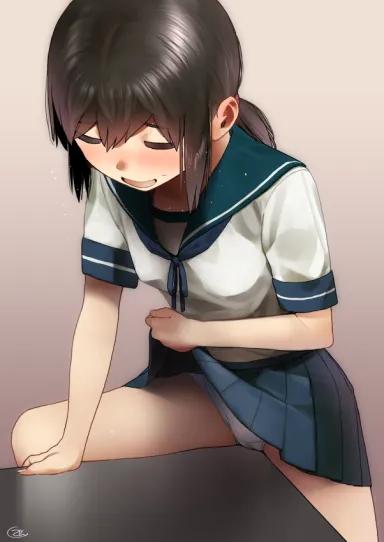 Fubuki couldnt wait to get home (Masturbation Hentai Anime GIF)