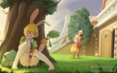 Carrot is excited to play with her new toy (Masturbation Hentai Anime GIF)