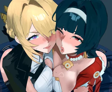 Evelyn & Astra Yao sharing Blowjob (Redi) [Zenless Zone Zero] - Redi