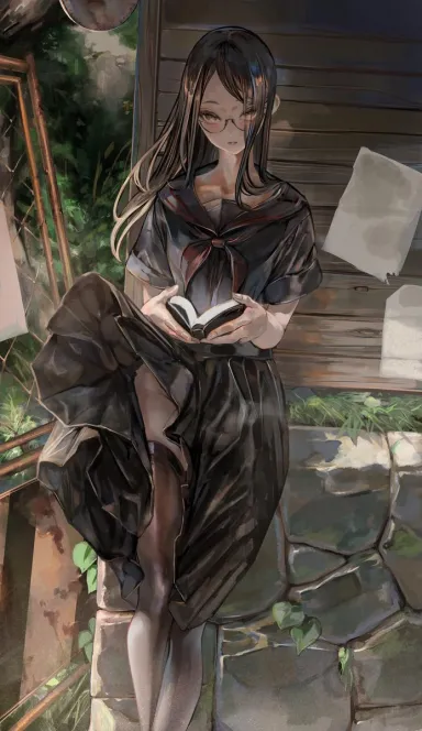 A chance encounter, the sudden gust of wind... (Public Hentai Anime GIF)