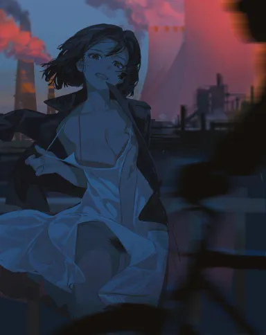 Sometimes you gotta let loose a little and feel the breeze (Public Hentai Anime GIF)