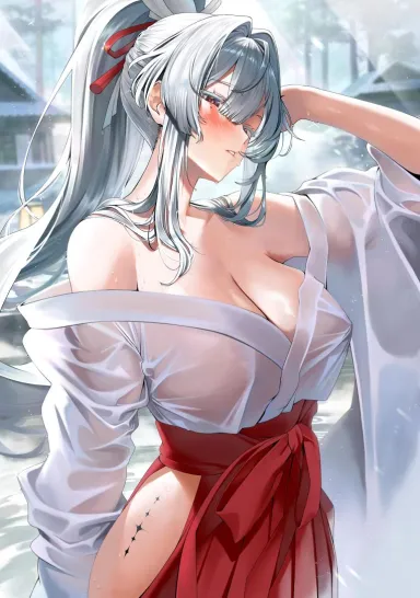I'm here for any blessings she bestows (Public Hentai Anime GIF)
